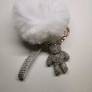 Sparkling Keychain with Pom Pom